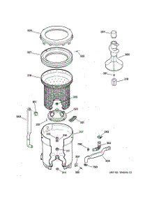 03 - Tub, Basket & Agitator parts for Ge Washer WMXR3080T5WW from AppliancePartsPros.com