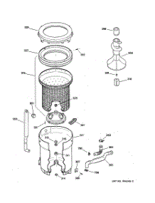 03 - Tub, Basket & Agitator parts for Ge Washer WDSR4110T6WW from AppliancePartsPros.com