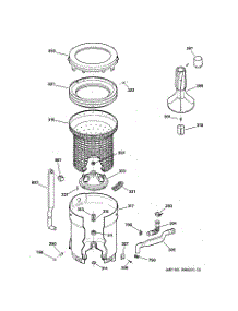03 - Tub, Basket & Agitator parts for Ge Washer VBSR1070T4AB from AppliancePartsPros.com