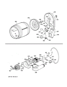 02 - Drum, Blower & Drive Assembly parts for Ge Dryer NVLR333GT0AB from AppliancePartsPros.com
