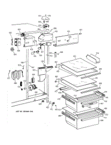 03 - Fresh Food Section parts for Ge Refrigerator CSX22GRZAWW from AppliancePartsPros.com