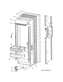 02 - Fresh Food Door parts for Ge Refrigerator CSX27DRXFWW from AppliancePartsPros.com