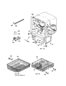 02 - Body Parts parts for Ge Dishwasher HDA1000Z00WH from AppliancePartsPros.com
