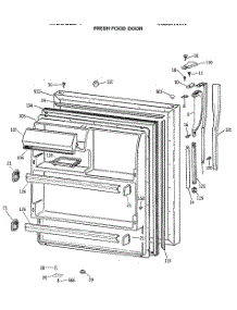 02 - Fresh Food Door parts for Ge Refrigerator CTX18BASERWH from AppliancePartsPros.com