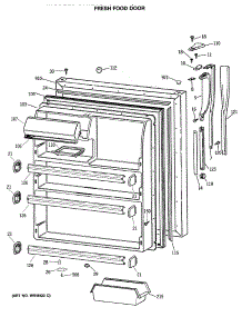02 - Fresh Food Door parts for Ge Refrigerator CTH21GASNRWH from AppliancePartsPros.com