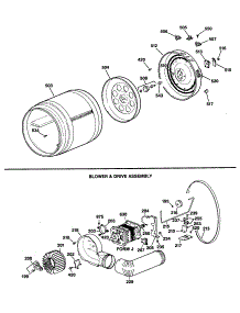 04 - Blower & Drive Assembly parts for Ge Dryer DLB3200SBLWH from AppliancePartsPros.com