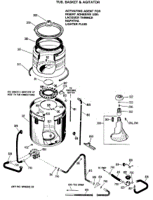 04 - Tub, Basket & Agitator parts for Ge Washer WLW3400SBLWH from AppliancePartsPros.com