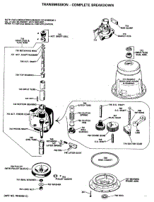 03 - Transmission - Complete Breakdown parts for Ge Washer WLW3610SBLWW from AppliancePartsPros.com