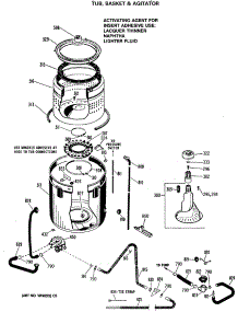 04 - Tub, Basket & Agitator parts for Ge Washer WLW3800SBLAD from AppliancePartsPros.com