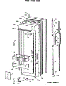 02 - Fresh Food Door parts for Ge Refrigerator CSX27DRSMWH from AppliancePartsPros.com