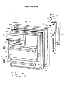02 - Fresh Food Door parts for Ge Refrigerator CTX18EASGRWH from AppliancePartsPros.com