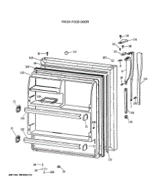 02 - Fresh Food Door parts for Ge Refrigerator CTX18LASJRWH from AppliancePartsPros.com