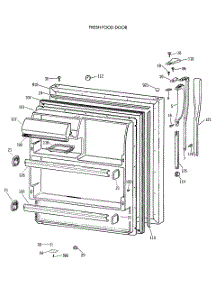 02 - Fresh Food Door parts for Ge Refrigerator CTX18EASWRWH from AppliancePartsPros.com