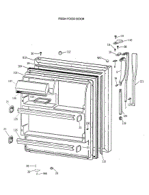 02 - Fresh Food Door parts for Ge Refrigerator CTX18CAXELWH from AppliancePartsPros.com