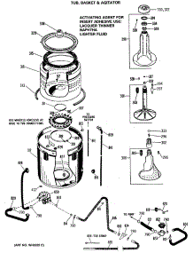 04 - Tub, Basket & Agitator parts for Ge Washer WRW5705RBL from AppliancePartsPros.com