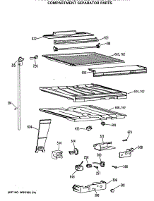 05 - Compartment Separator Parts parts for Ge Refrigerator MTX24GASJRWH from AppliancePartsPros.com
