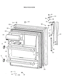 02 - Fresh Food Door parts for Ge Refrigerator MTX18EASWRWH from AppliancePartsPros.com