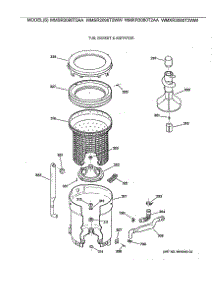 03 - Tub, Basket & Agitator parts for Ge Washer WMSR2090T2WW from AppliancePartsPros.com