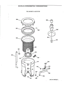 03 - Tub, Basket & Agitator parts for Ge Washer WWSQ3090T2WW from AppliancePartsPros.com
