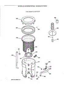 03 - Tub, Basket & Agitator parts for Ge Washer WCSR2070T3WW from AppliancePartsPros.com