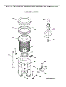 03 - Tub, Basket & Agitator parts for Ge Washer WMSR2090T3WW from AppliancePartsPros.com