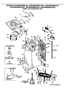 02 - Cabinet And Suspension Asm. parts for Ge Washer WWA8800RBLWW from AppliancePartsPros.com