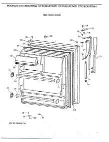 02 - Fresh Food Door parts for Ge Refrigerator CTX18EAXFRWH from AppliancePartsPros.com