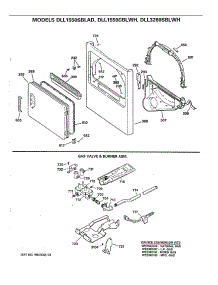 03 - Section3 parts for Ge Dryer DLL1550SBLWH from AppliancePartsPros.com