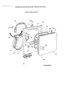 02 - Front Panel & Door parts for Ge Dryer NWXR473ET2WB from AppliancePartsPros.com