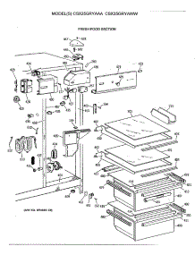 03 - Fresh Food Section parts for Ge Refrigerator CSX25GRYAAA from AppliancePartsPros.com