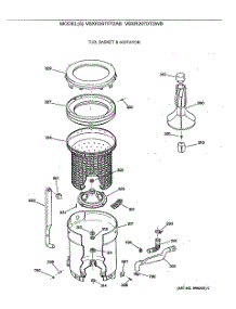 03 - Tub, Basket & Agitator parts for Ge Washer VBXR2070T2WB from AppliancePartsPros.com