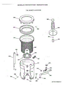 03 - Tub, Basket & Agitator parts for Ge Washer VBXR2070T3WB from AppliancePartsPros.com