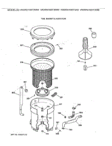 03 - Tub, Basket & Agitator parts for Ge Washer VWXR4100T3WB from AppliancePartsPros.com