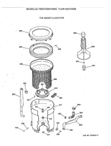 03 - Tub, Basket & Agitator parts for Ge Washer YLXR1020T2WB from AppliancePartsPros.com