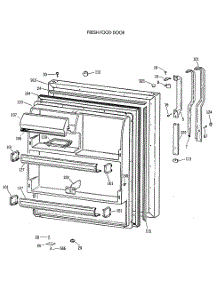 02 - Fresh Food Door parts for Ge Refrigerator TBX18MAXBRWW from AppliancePartsPros.com