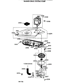 04 - Washer Drive System, Pump parts for Ge Washer Dryer Combo WSM2400LBE from AppliancePartsPros.com