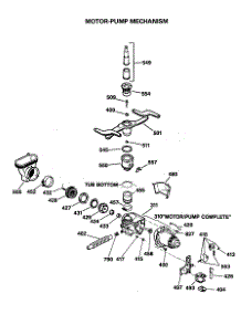 03 - Motor-Pump Mechanism parts for Ge Dishwasher GSD1930T55WW from AppliancePartsPros.com