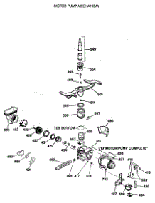 03 - Motor-Pump Mechanism parts for Ge Dishwasher ZBD3000V64BB from AppliancePartsPros.com