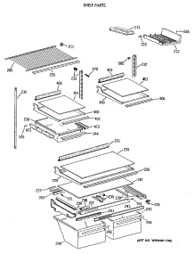 04 - Shelf Parts parts for Ge Refrigerator TBX21MAXBRWW from AppliancePartsPros.com