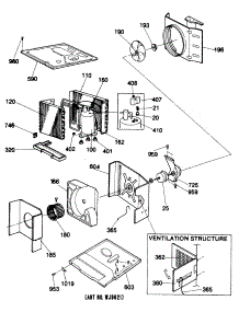 03 - Ventilation Structure parts for Ge Air Conditioner KLM12DAM1 from AppliancePartsPros.com