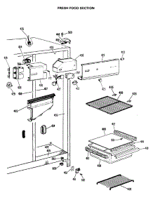 03 - Fresh Food Section parts for Ge Refrigerator CSX20LLD from AppliancePartsPros.com