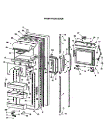 02 - Fresh Food Door parts for Ge Refrigerator CSX27CLR from AppliancePartsPros.com