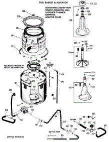 04 - Tub, Basket & Agitator parts for Ge Washer WLW3750RBL from AppliancePartsPros.com