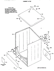 02 - Cabinet & Top parts for Ge Dryer DLB2450RAL from AppliancePartsPros.com