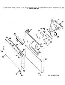 03 - Cabinet Front parts for Ge Dryer DLB1250RAL from AppliancePartsPros.com