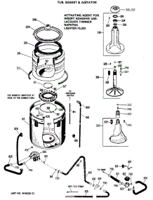 04 - Tub, Basket & Agitator parts for Ge Washer WLW3700RBLWW from AppliancePartsPros.com