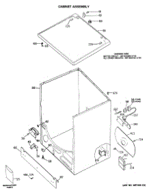 02 - Cabinet Assembly parts for Ge Dryer DLL2650RBLWW from AppliancePartsPros.com
