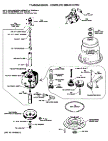03 - Transmission - Complete Breakdown parts for Ge Washer WLW3810SALWW from AppliancePartsPros.com