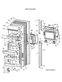 02 - Fresh Food Door parts for Ge Refrigerator CSK27PFTCWW from AppliancePartsPros.com