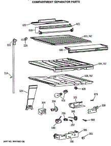 05 - Compartment Separator Parts parts for Ge Refrigerator CTX18CASGRAD from AppliancePartsPros.com